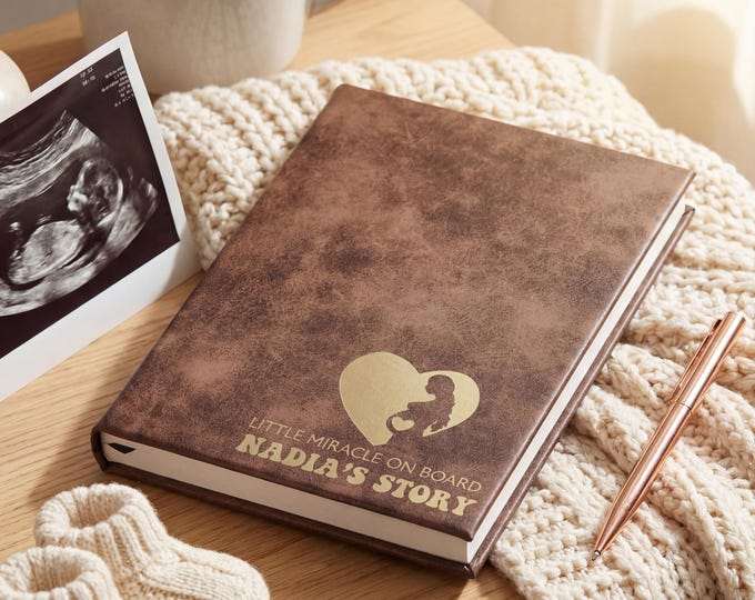 Personalized Pregnancy Journal | "Little Miracle" Custom Baby Memory Book & Expecting Mom Gift