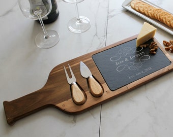 Personalized cheese board set, Custom cheese board With Utensils, Slate board, Wedding gifts, Gifts for the couple, Christmas gifts