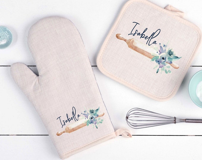 Customized Oven Mitt, Personalized Oven Mitt, Personalized Kitchen Gift, Personalized Pot holder, Mothers day gift, printed oven mitts