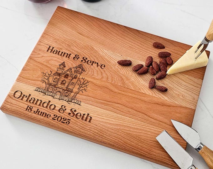 Personalized cutting board, Halloween Kitchen Decor: Custom Engraved Charcuterie Board, Couples Gift, Halloween Gift, Halloween decorations
