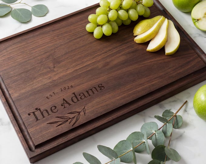 Personalized Cutting Board: Housewarming Gift, Charcuterie Board | Anniversary, Engagement, Wedding, Kitchen, Christmas, Couples Gift