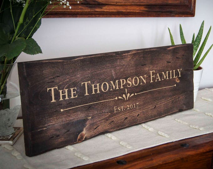 Custom wood signs, Personalized Family name wood sign, Rustic Wall Sign, Farmhouse Style Decor,  Decorative Sign, Housewarming gift