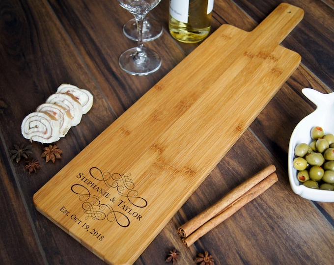 Baguette wood cutting board, Personalized cheese board, wedding gift, housewarming gifts, wedding gifts, Christmas gifts