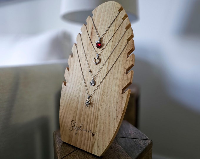 Personalized Jewelry Necklace Display Stand, jewelry organizer, engraved Jewelry Stand: Mother's Day, Grandma, Wife, Birthday Gift