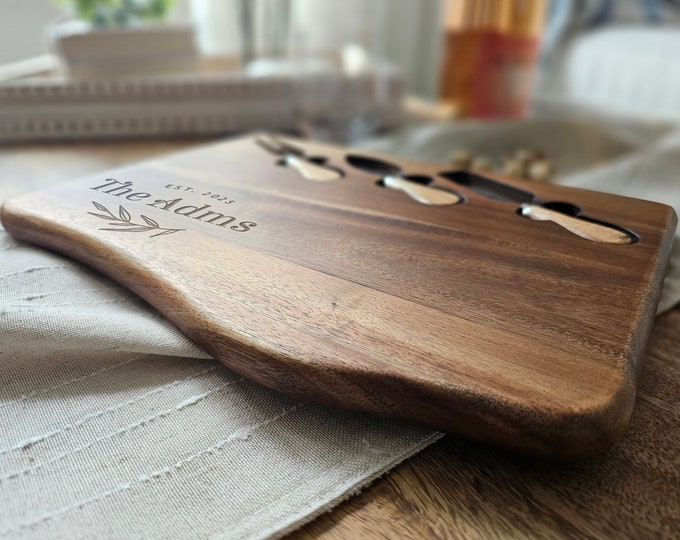 Customized unique shape Acacia Cheese Boards: - The Perfect Wedding and Housewarming gifts!