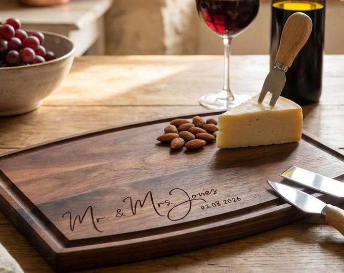 Personalized cutting board, Couples Gift, Custom Engraved Charcuterie Board,  Housewarming Gift, Wedding Gift, Christmas Gift, newlywed gift