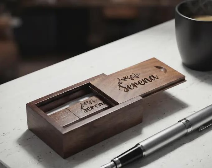 Personalized Wooden USB 32GB, Engraved USB In a box, Wedding Flash Drive, Memory Drive, Custom Flash Drive, Memory Stick
