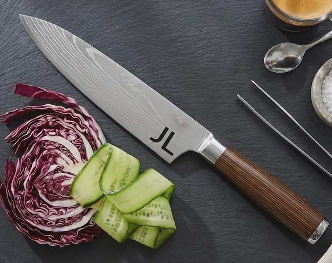 Personalized Chef Knife, Custom Engraved Stainless Steel Kitchen Knife, Professional Culinary Gift