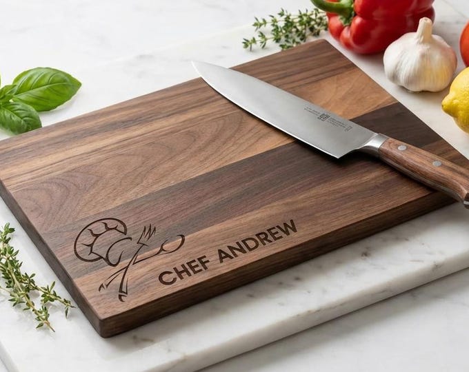Personalized Charcuterie Board: Engraved Wood Cutting Board, Chef Gift