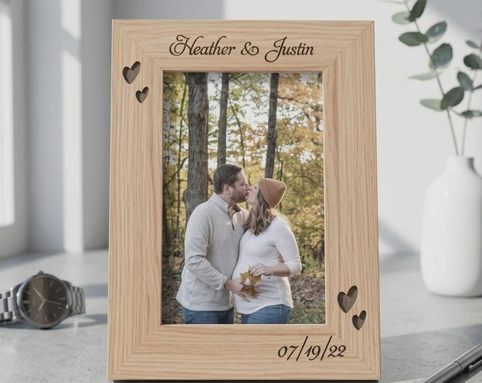 Personalized photo frame, Custom engraved photo frame, Gift for the couple, wedding gift, Home Decor, Cherished Memories, Christmas Gift
