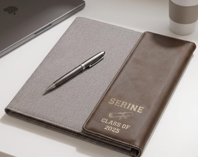 Personalized Faux Leather Portfolio: Custom Engraved Notepad Cover