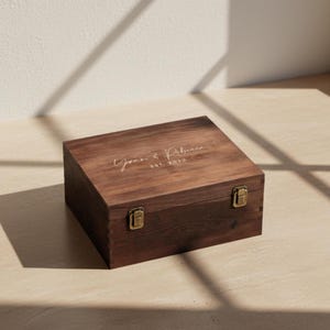 Personalized Engraved Wooden Gift Box: Rustic Keepsake Box image 8