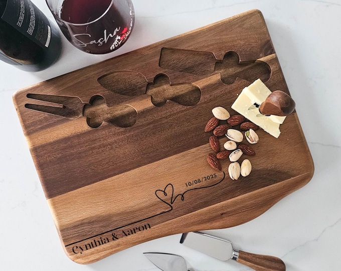 Personalized Charcuterie Board, Customized Cutting Board, Cheese Board for the Couple, Wedding Gift, Anniversary Gift, Engagement Gift