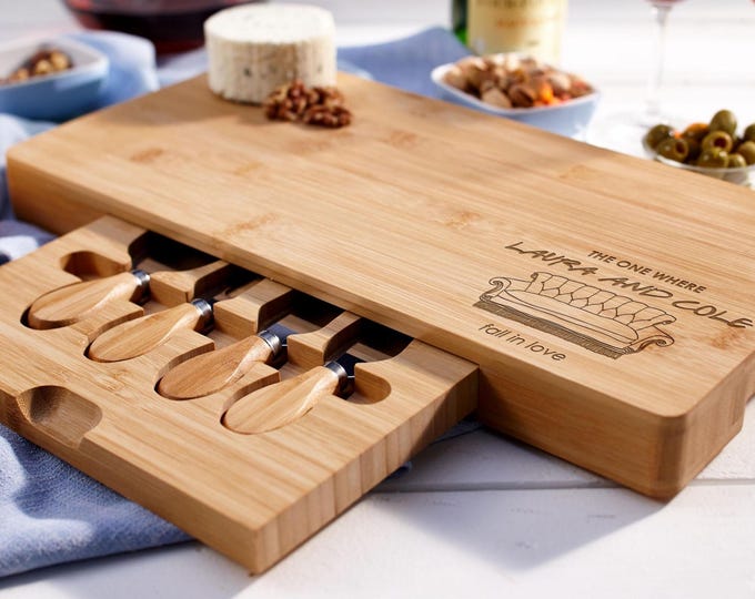 Personalized Charcuterie Board – Friends Series: Custom Engraved Cheese Board | Couple Gift, Friends Fans, Housewarming, Hosting, Wedding