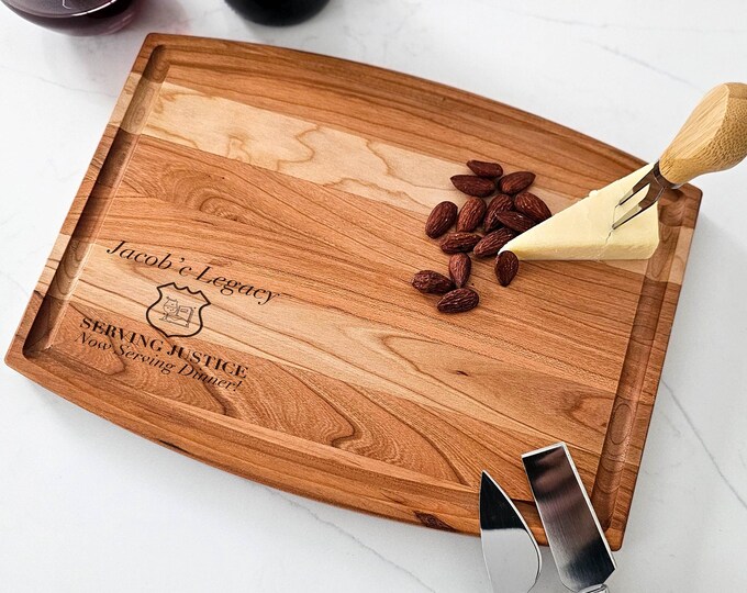 Personalized Charcuterie Board – Retired Police Officer: Custom Engraved Cutting Board | New Beginnings, Retirement Gifts, Birthday Presents