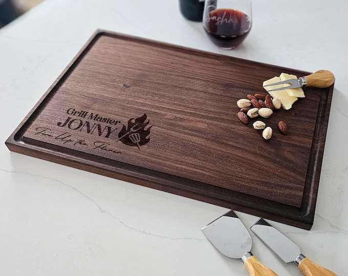 Personalized Cutting Board, Customized BBQ Charcuterie Board: Father's Day Gift, Grill Master, Gift for Dad, BBQ Themed Gift, Grandpa Gift