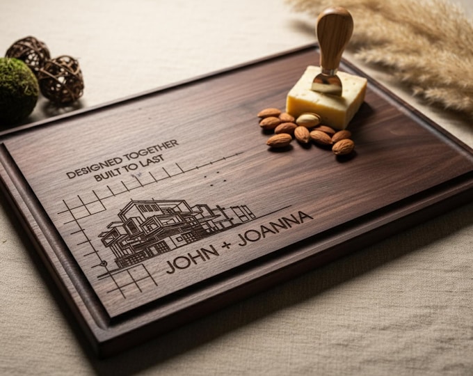 Personalized Charcuterie Board – Engineer Themed: Custom Cutting Board | Housewarming, Wedding, Anniversary, Architecture Couple Gift