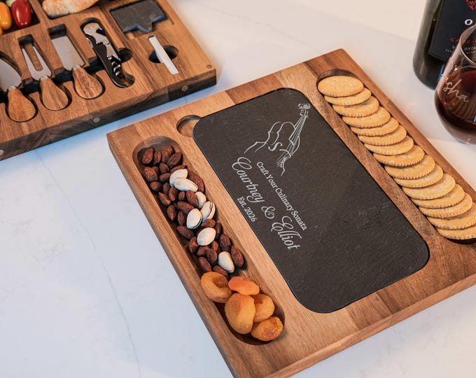 Personalized Charcuterie Board Set | Engraved Cheese Board | Anniversary, Housewarming, Wedding, Conductors, Violin, and Music Gifts