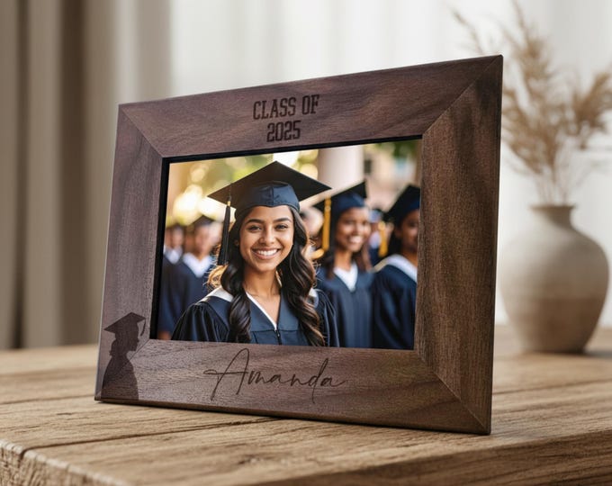 Custom Picture Frame, Graduation Gift, Personalized Picture Frame, Customized Wood Frame, College Graduation, School Graduation Gift