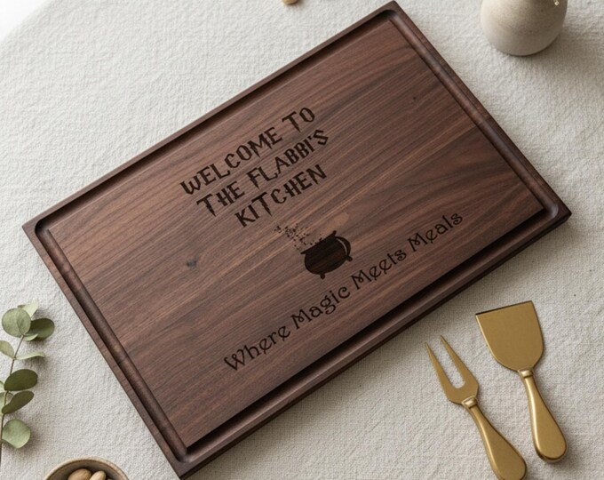Personalized Cutting Board, Wizarding: Custom Engraved Charcuterie Board, Magical Design, Kitchen Gift, Couples  Gift, Anniversary Gift
