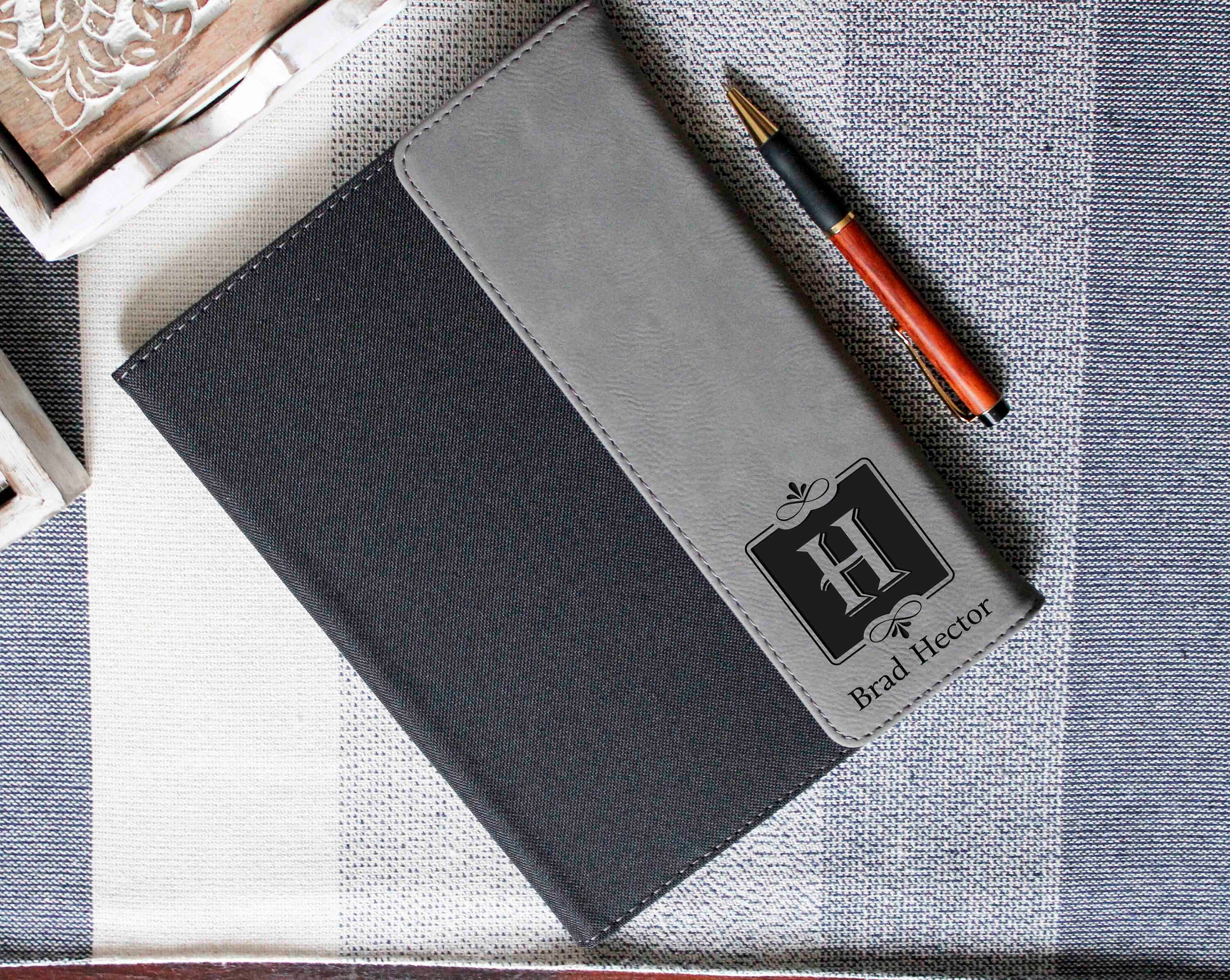 Personalized Leatherette Canvas Portfolios, Personalized notepad