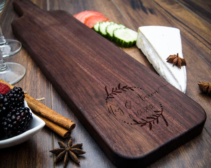 Personalized Baguette Cutting Board – Handcrafted from Walnut Wood, Rustic Walnut Baguette Board – Personalized for Your Special Occasion