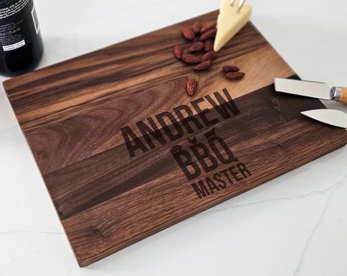 Personalized Charcuterie Board – BBQ Master: Custom Cutting Board | Grillmaster, Barbeque Lovers, Grilling, Engraved Gift For Him, Chef, Dad