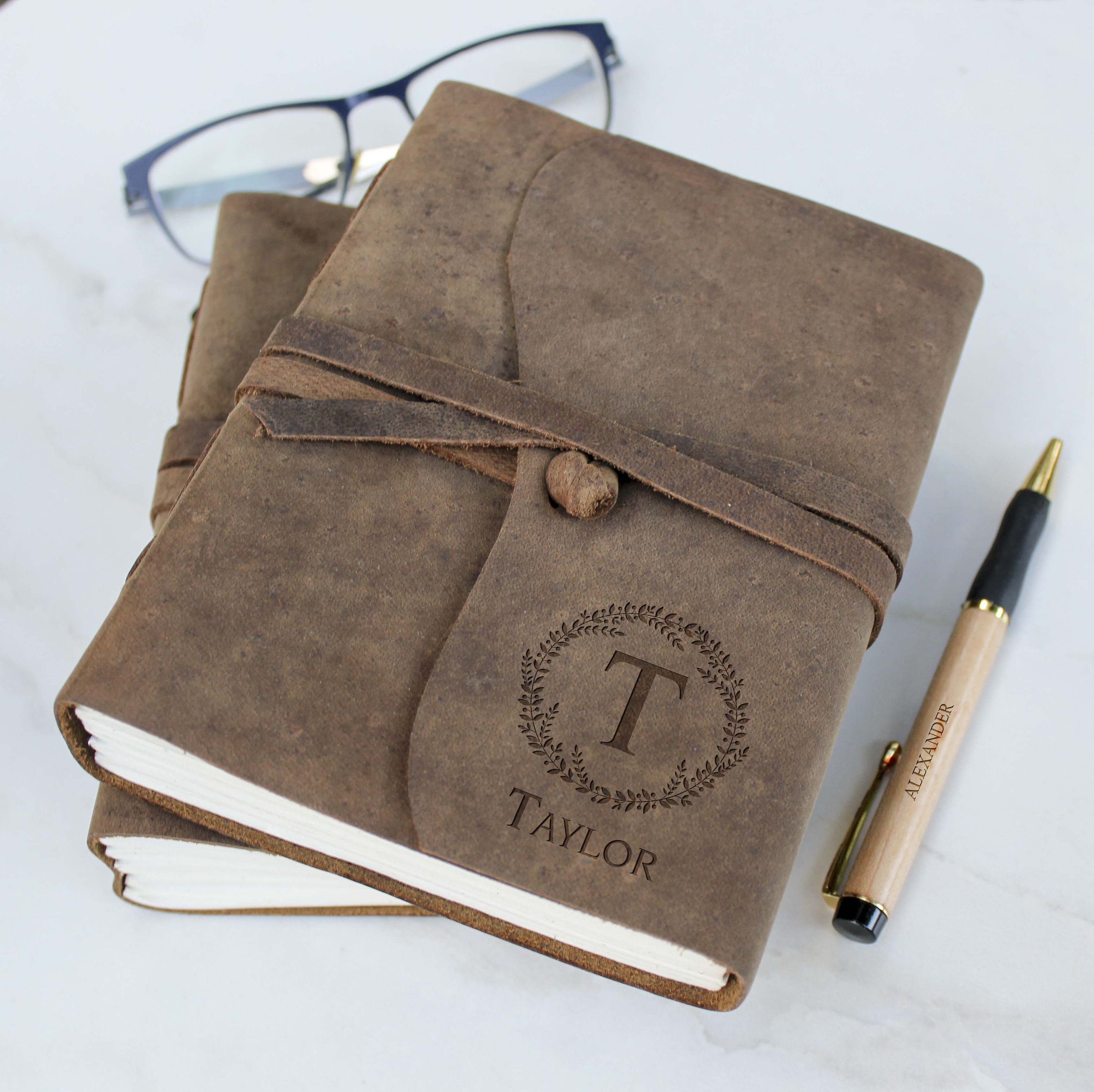 travel journal leather personalized