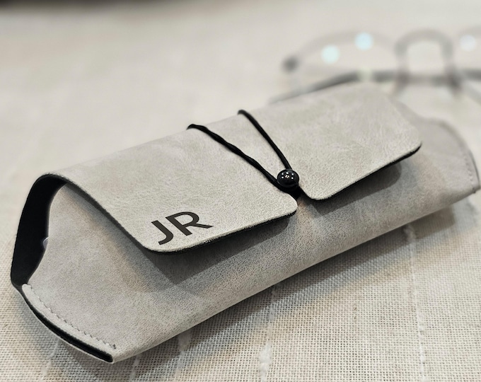 Custom Engraved Sunglasses Case, Personalized Leatherette Eyeglass Holder, Unique Gift for Him or Her, Laser Engraved Glasses Case