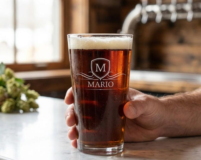 Personalized Beer Glass for him, Engraved Beer Glass, Best Dad Beer Glass, Beer Lovers, Customized Glass, Monogrammed Glass, Gift for him