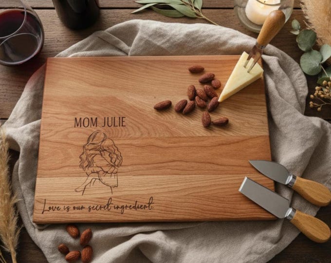 Personalized cutting board, Gift for Mom: Charcuterie Board, Wife Gift, Mother's Day, Birthday Gift, Kitchen Gift, Personalized Gift for Mom