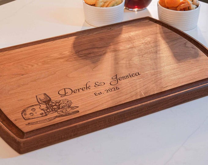 Personalized Charcuterie Board – Cheese and Wine: Custom Cutting Board, Housewarming, Hosting, Engagement, Anniversary, Christmas Gift