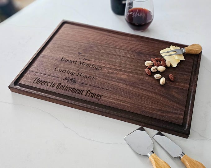 Personalized cutting board – Retirement Gift: Customized Charcuterie Board, Coworker Gift, Boss Leaving Gift, Retirement Party Gift
