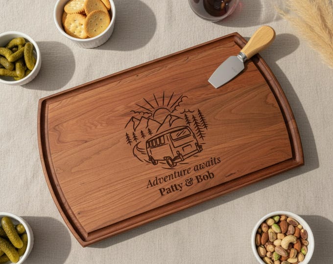 Personalized Cutting Board – Camping Gifts: Custom Charcuterie Board | Road trip, Nature, Housewarming, Wedding, Engagement, Kitchen Gift