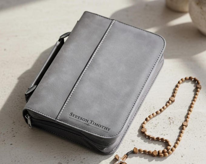 Personalized bible cover,  Leatherette Bible Cover, Custom Bible Cover, Christian Gifts for Men, First Communion  gift