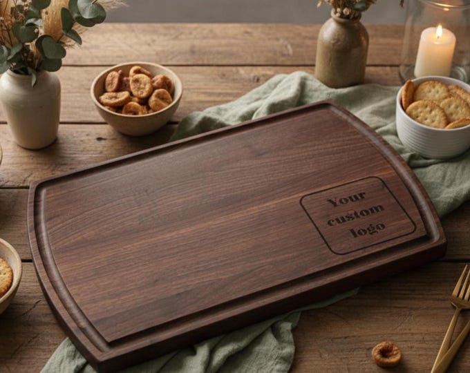 Personalized Charcuterie Board – Logo Engraving: Custom Cutting Board | Small Business, Branding Present