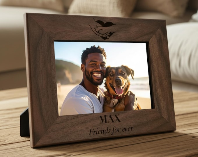 Custom Picture Frame, Dog Lovers, Personalized Picture Frame, Customized Wood Photo Frame, Dog Gifts, Pet Lovers Gift, Dog Owner Gift