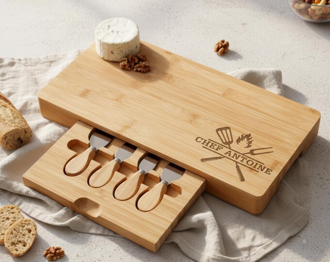 Personalized Charcuterie Board, Dad Gift: Cheese Board Set, Chef Gift, Gift For Him, Boyfriend Gift, Husband Gift, Birthday Gift