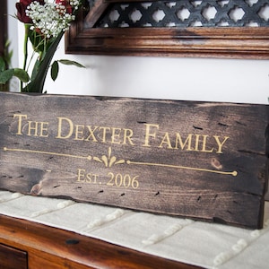 Rustic Wall Sign With Custom Family Name - Farmhouse Style Home Decor ...