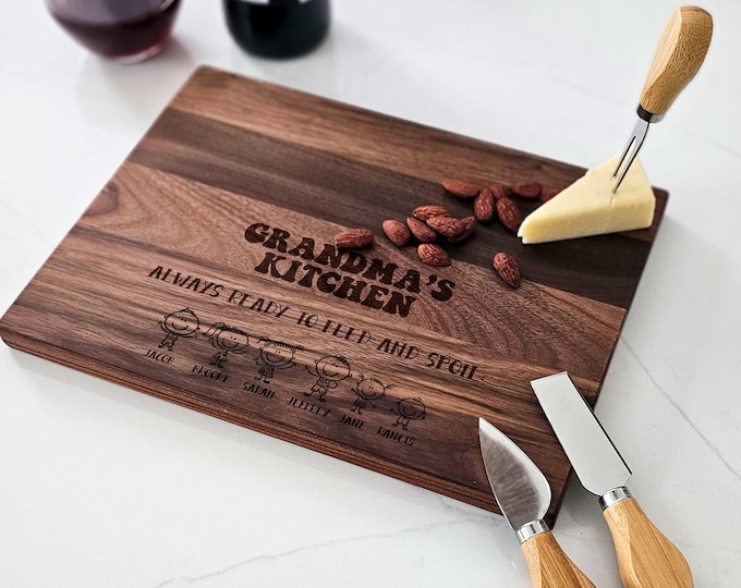 Personalized Cutting Board – Grandma Gift: Custom Engraved Charcuterie Board, Gift for Mom, Kitchen Gift, Mothers Day Gift, Birthday Gifts
