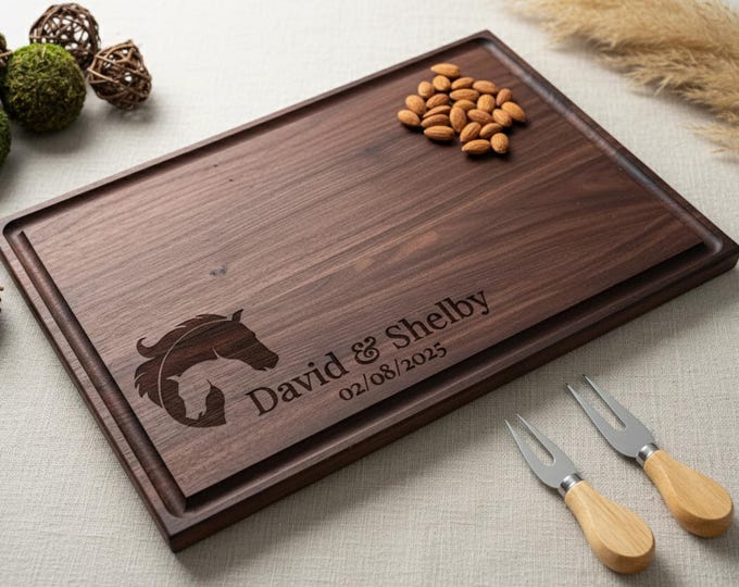 Personalized Horse Cutting Board: Engraved Charcuterie Board, Ranch Gift