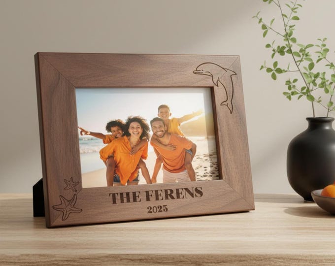 Custom Picture Frame, Coastal Themed, Personalized Picture Frame, Customized Wood Photo Frame, Coastal Decor Gifts, Beach House Gift