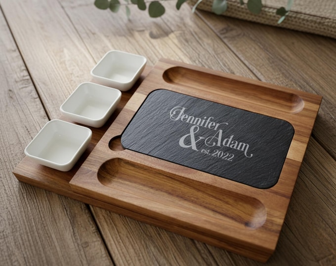 Personalized Cheese Board Set - Custom Engraved Charcuterie Board, Cutting Board for Wedding, Couple, Hosting, Housewarming, Christmas gifts