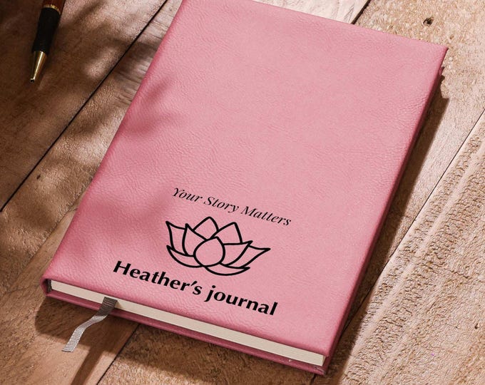 Personalized Therapy Journal - Customized Notebook for Her: Leather Journal, Office Supplies, Desk Accessories, Stationery, Zen Gift