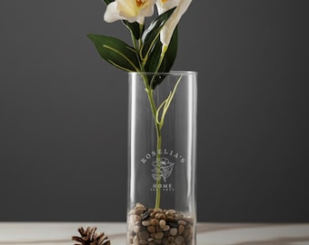Personalized Vase, Table Décor Vase , Custom Vase, Engraved Flower Vase, Monogrammed Square Vase, Gift for her, Mothers Day Gift,