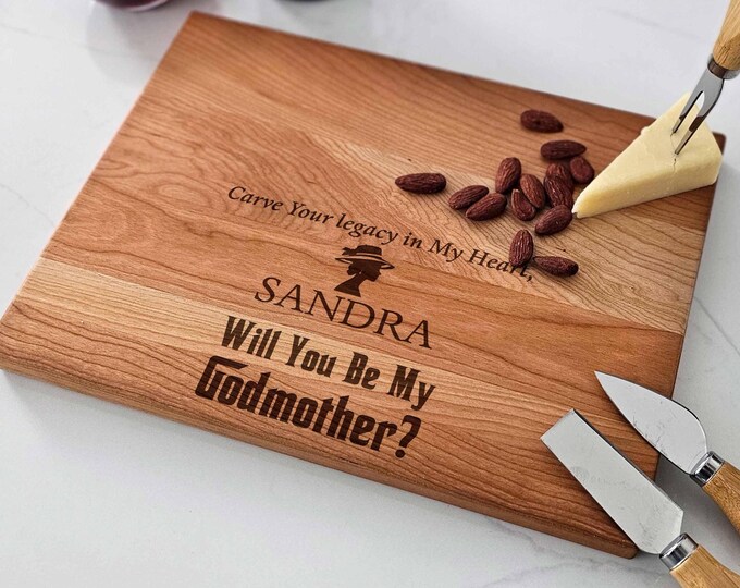 Personalized Charcuterie Board – Godmother Gift: Custom Cutting Board | Proposal, Engagement, Customized Present, Godparents, Kitchen Decor