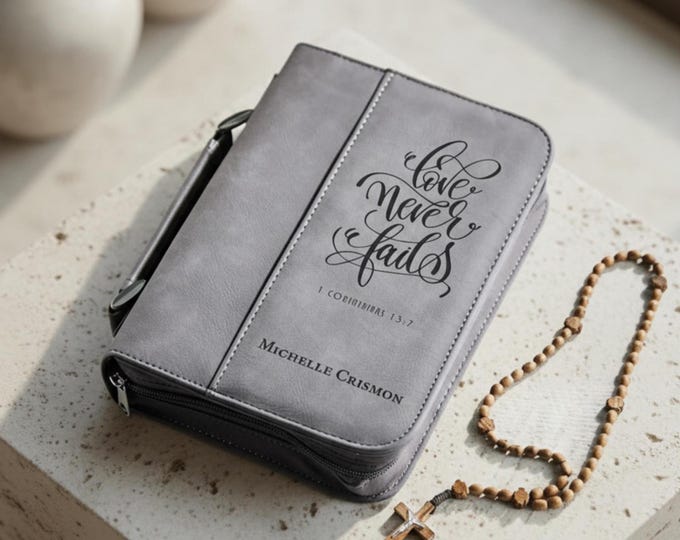 Personalized bible cover,  Leatherette Bible Cover, Custom Bible Cover, Christian Gifts for Men, First Communion  gift