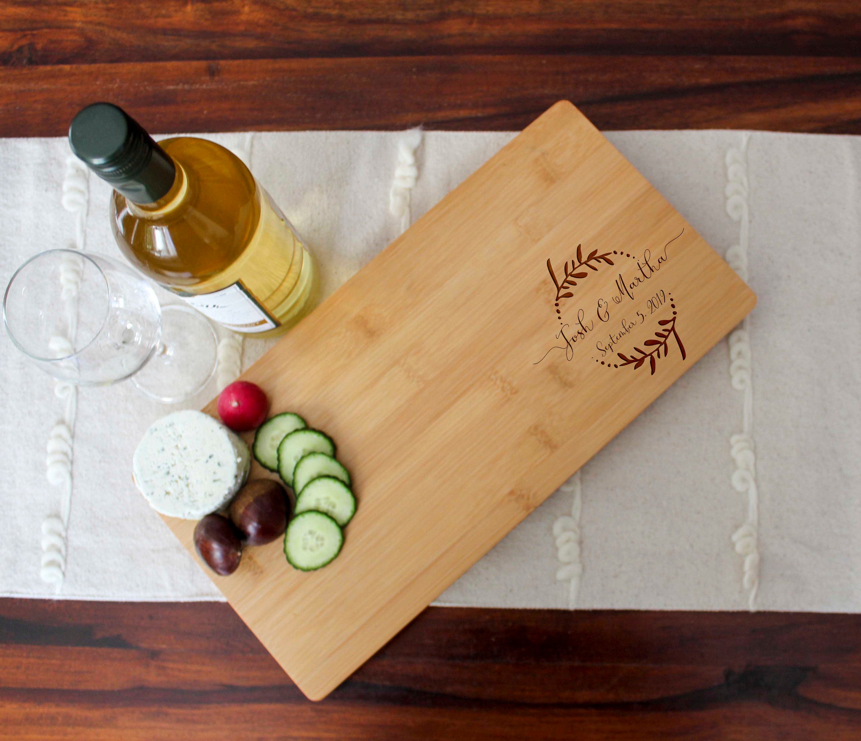 Personalized cheese board set, Custom cheese board set, Engraved cutting board, Wedding gifts