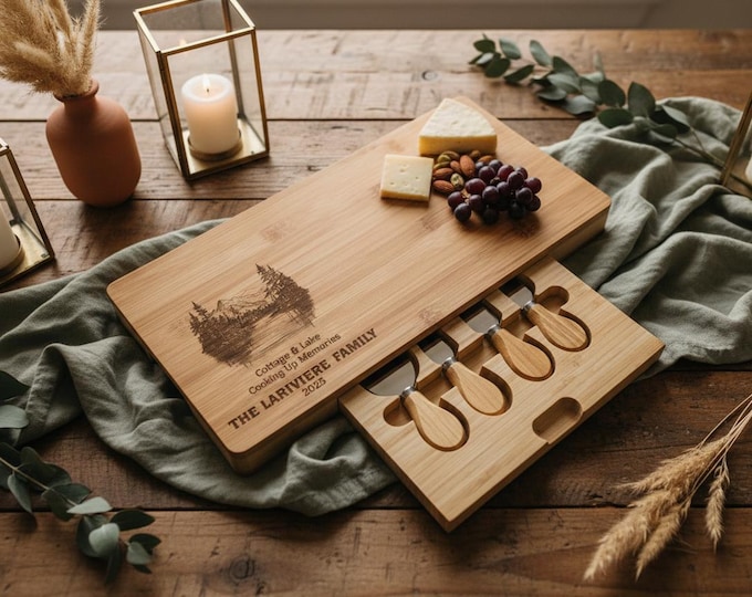 Personalized Charcuterie Board, Lake Life: Cheese Board | Anniversary Gift, Mountain, Nature Lovers, Hosting Gift, Kitchen Gift, Family Gift