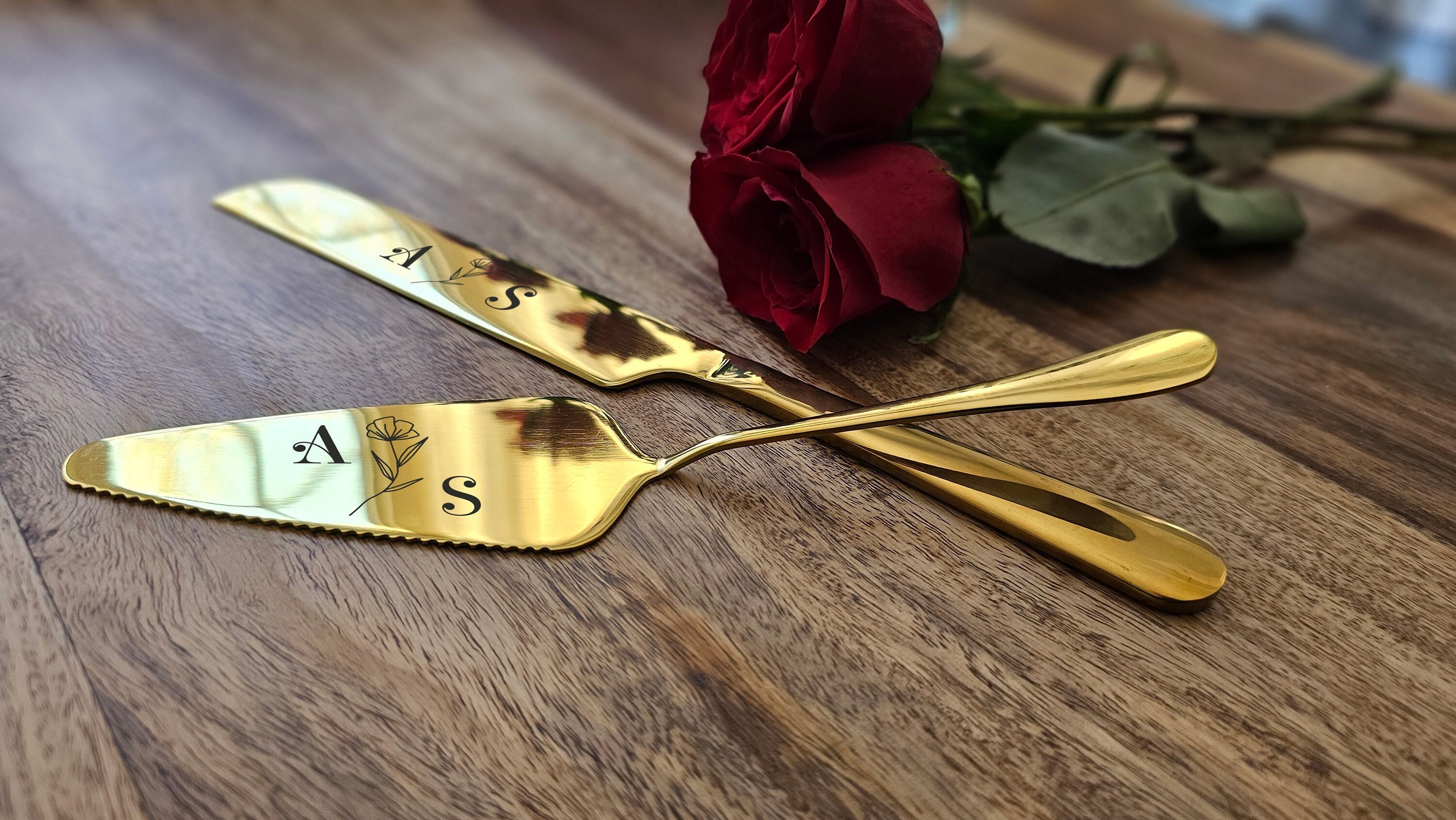 Engraved wedding cake knife best sale